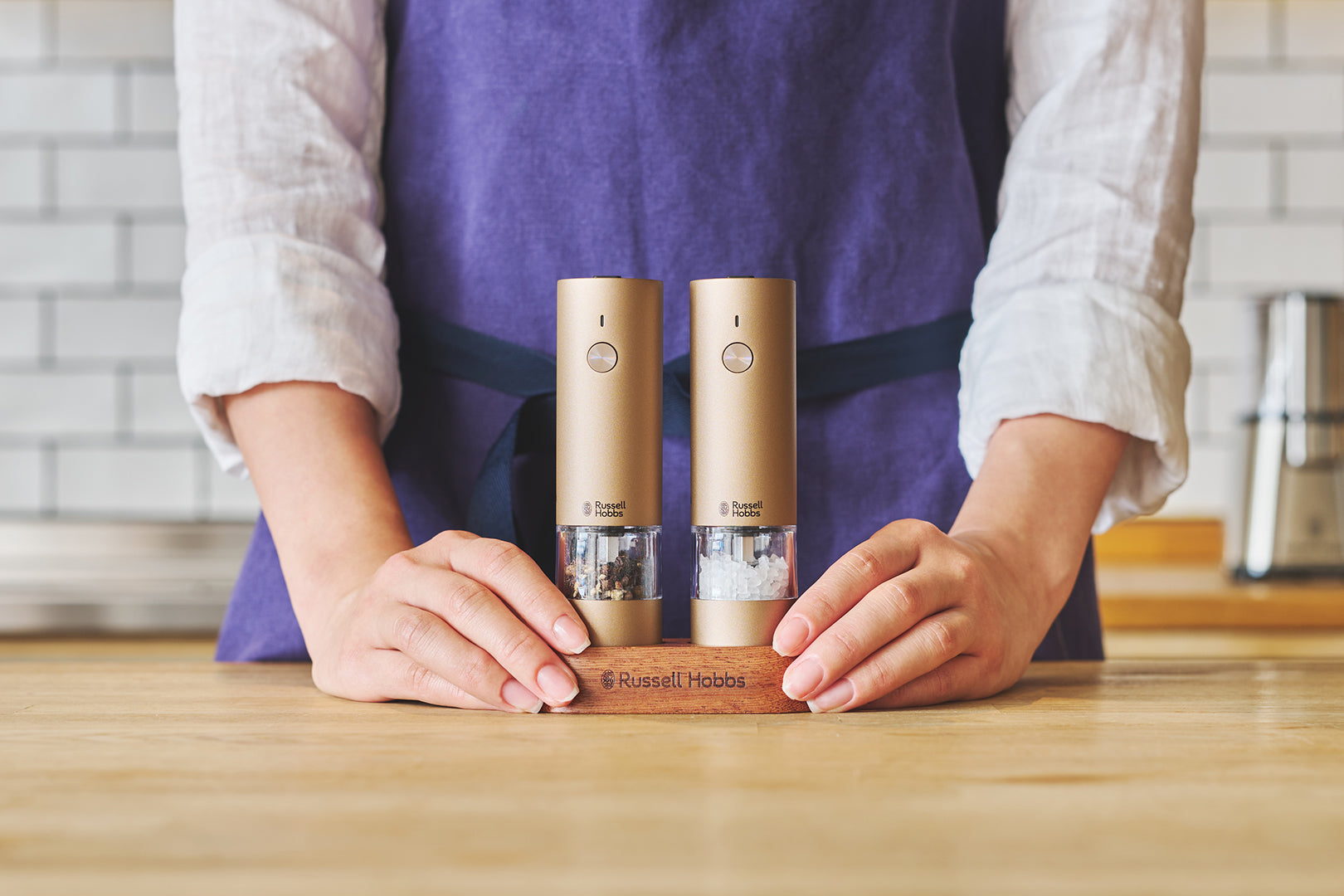 公式】充電式ミルソルト＆ペッパーミニ ブラウンゴールド（2本セット